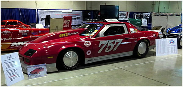 Car on display at the Century of Speed Exhibit