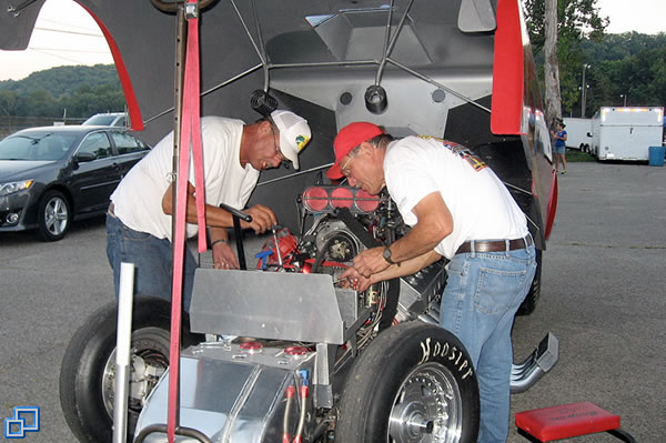 Roger and Steve checking out the motor.