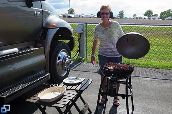 Chief Jody, grilling up a pile of food for us all